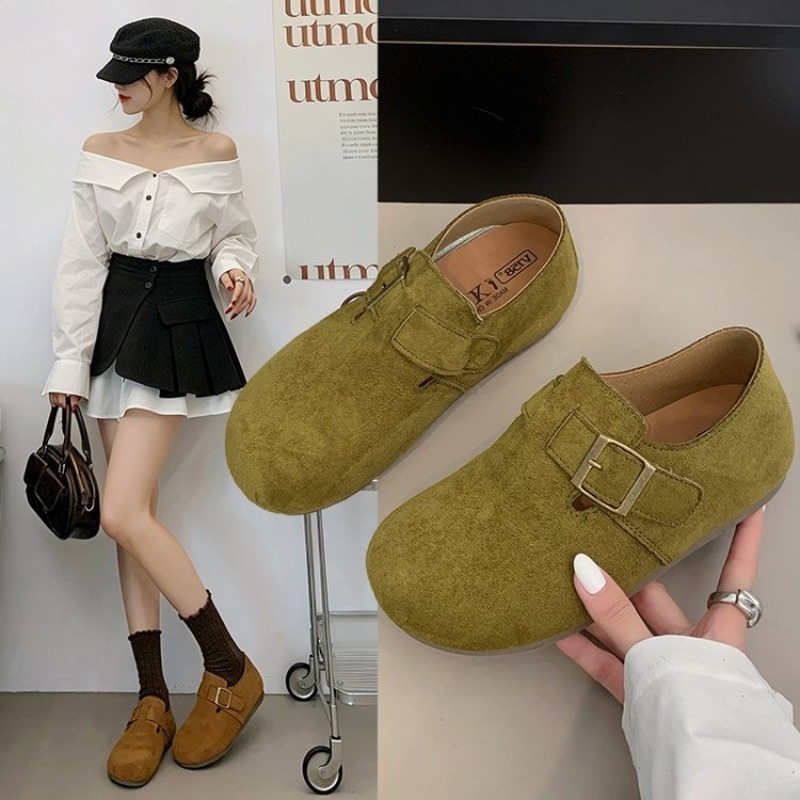 Women'S Shoes - 여성용 스웨이드 클로즈드 백 버켄 슈즈,