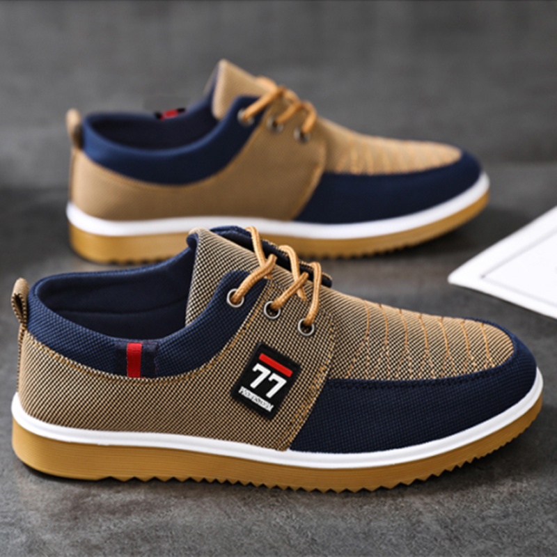 새로운 트렌디한 남성용 신발: 캐주얼하고 활동적인 스포 - Knit Fabric Lace Up Sneakers 리뷰 및 가격