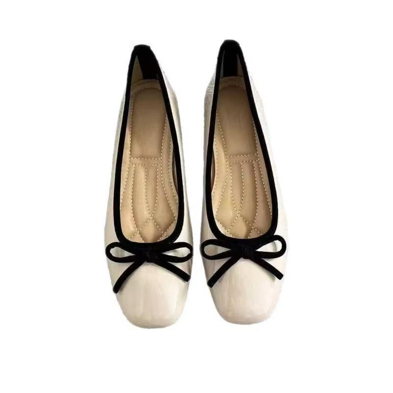 여성 발레 플랫 스퀘어 토 보우 노트 슬립온 에나멜 광 - Women'S Shoes 리뷰 및 가격