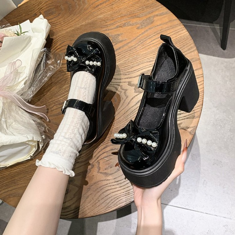 2026 로리타 슈즈 블랙 슈퍼 하이힐 메리 제인 슈즈 - Boots 리뷰 및 가격